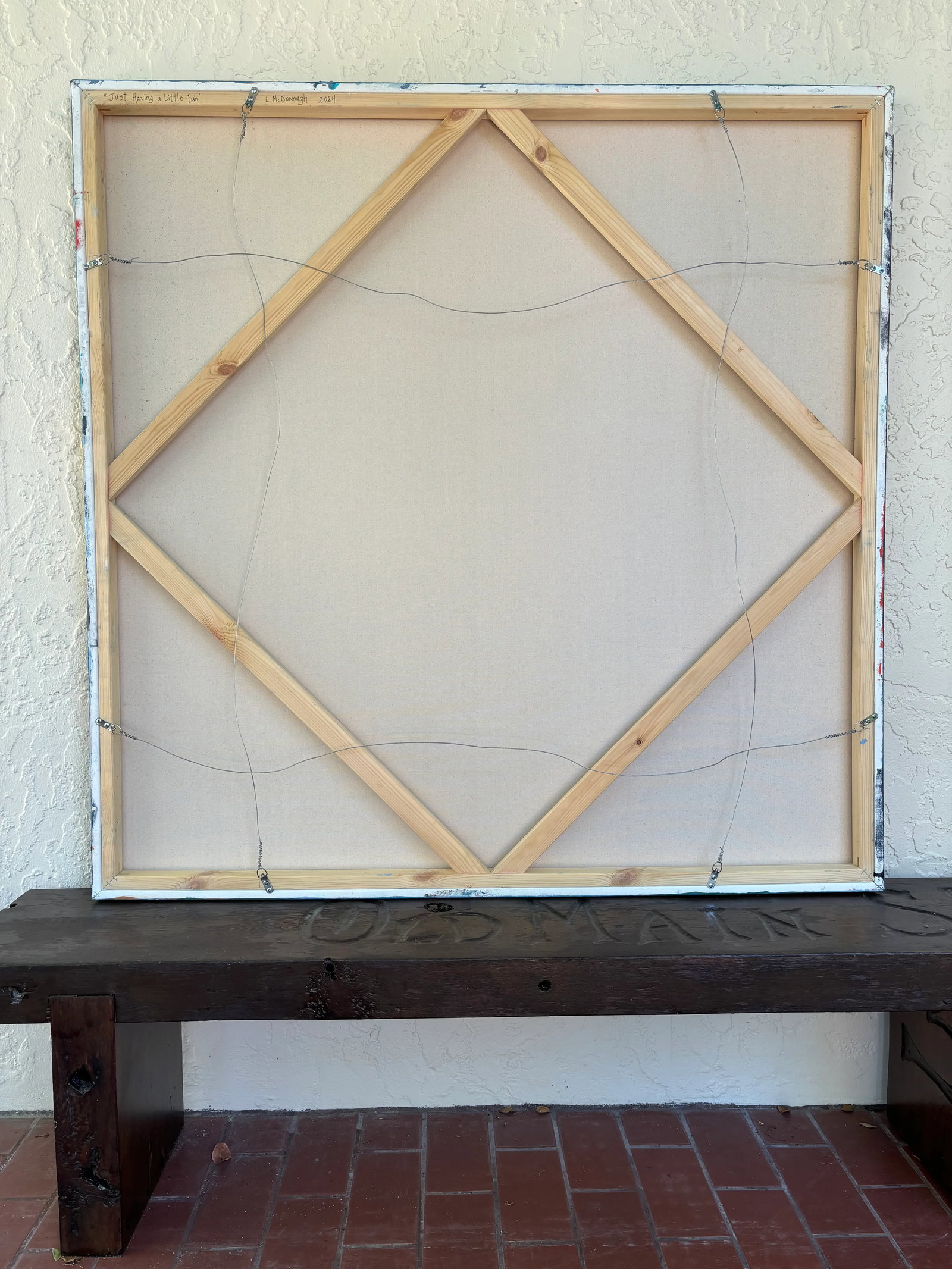 "Woven Signals" Original Acrylic Painting, Contemporary Geometric Abstraction by Linda McDonough - 10