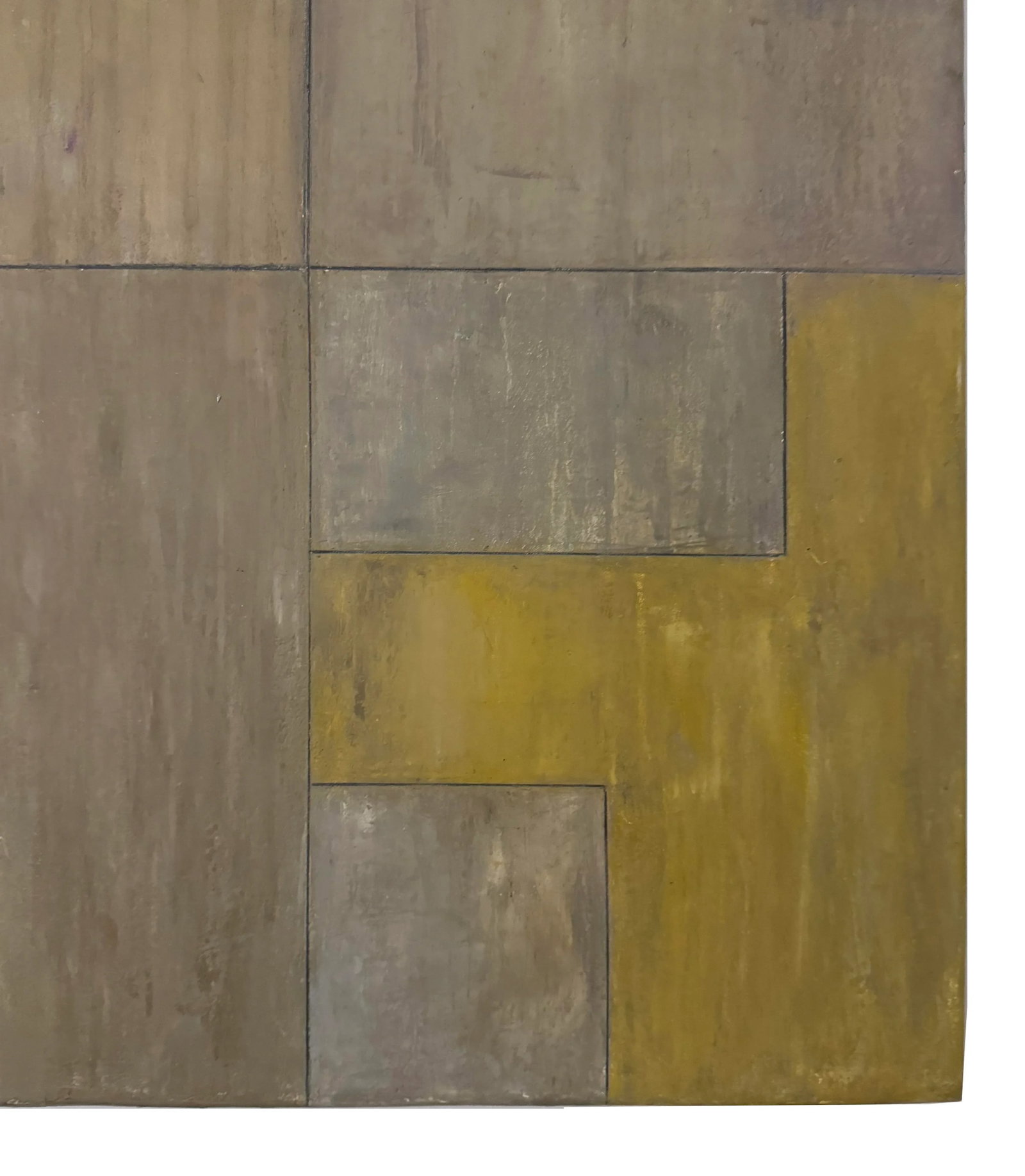 Contemporary Geometric Oil and Cold Wax Painting Earth Tones by Stephen Cimini - 4