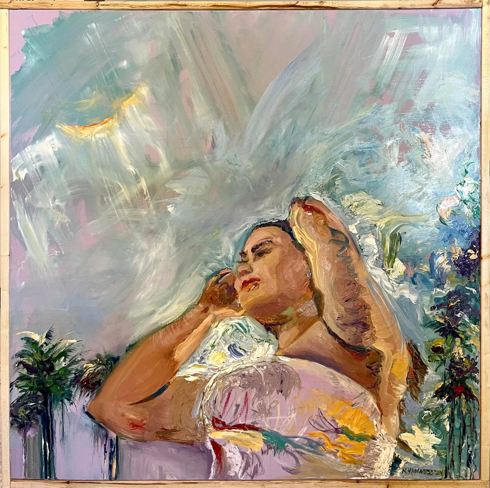 'Hello Sunshine', Original Oil Painting, Wood Framed, Beachy Arts - 4