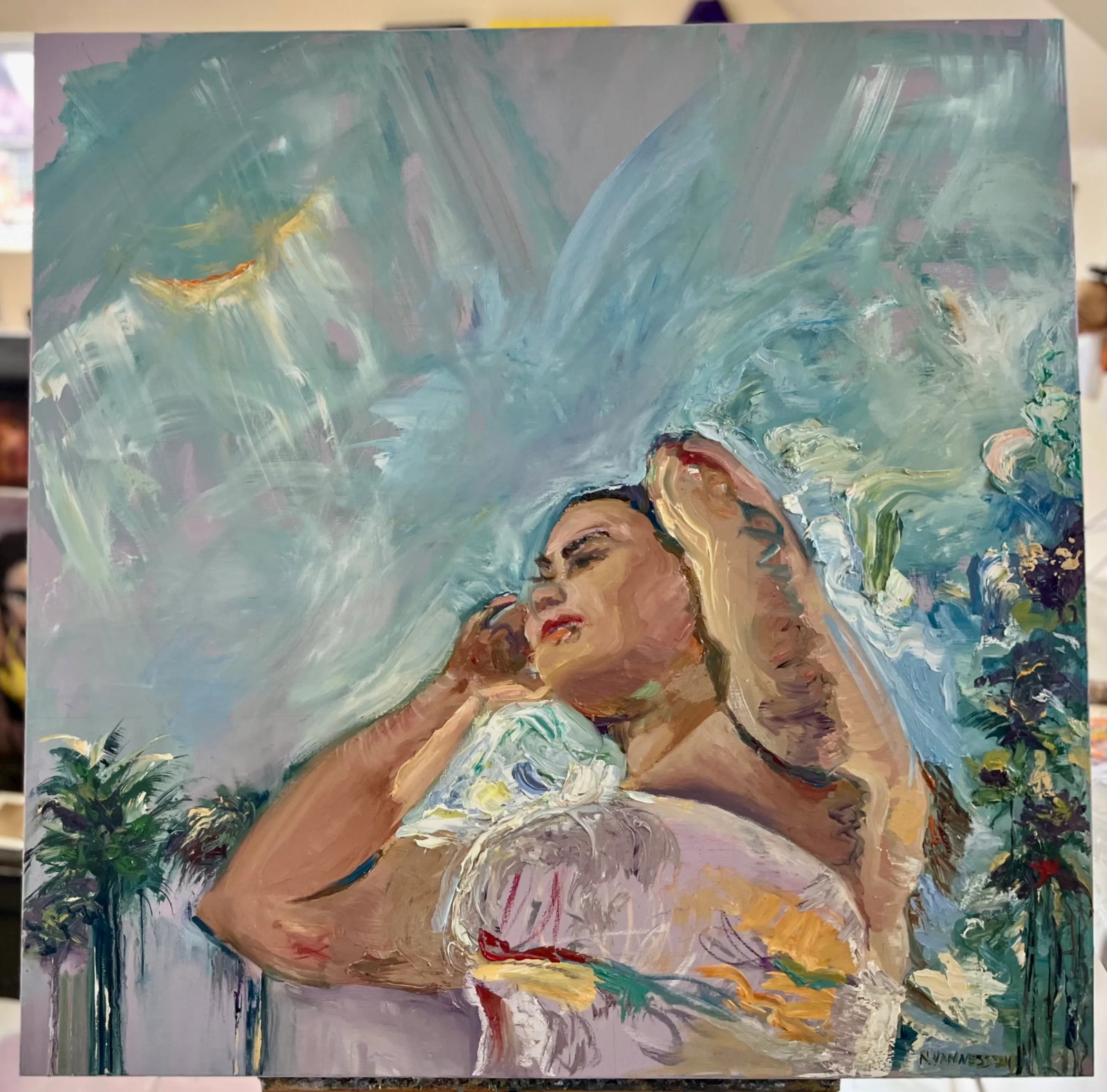 'Hello Sunshine', Original Oil Painting, Wood Framed, Beachy Arts - 5
