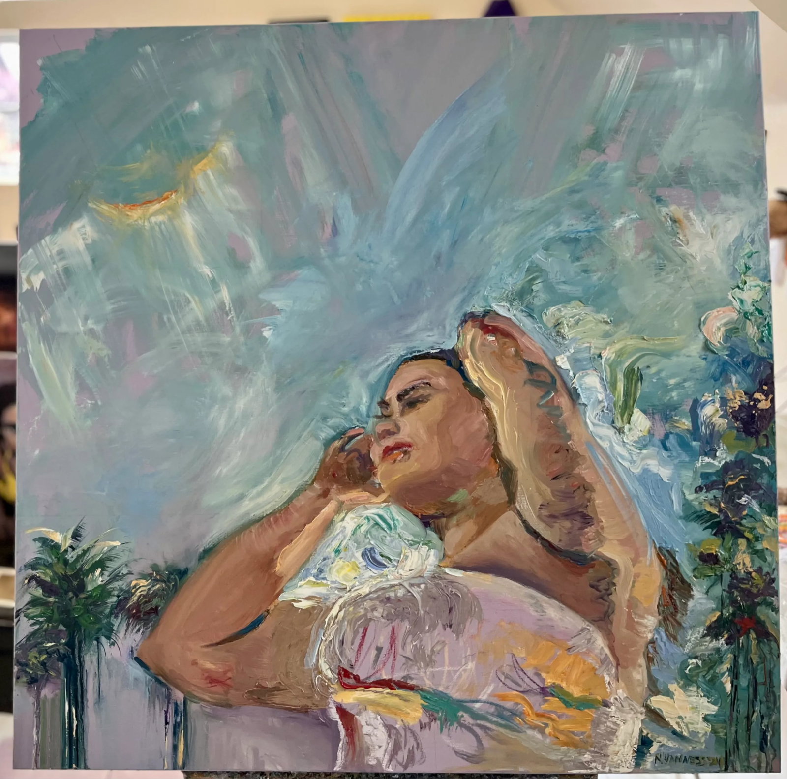 'Hello Sunshine', Original Oil Painting, Wood Framed, Beachy Arts - 9