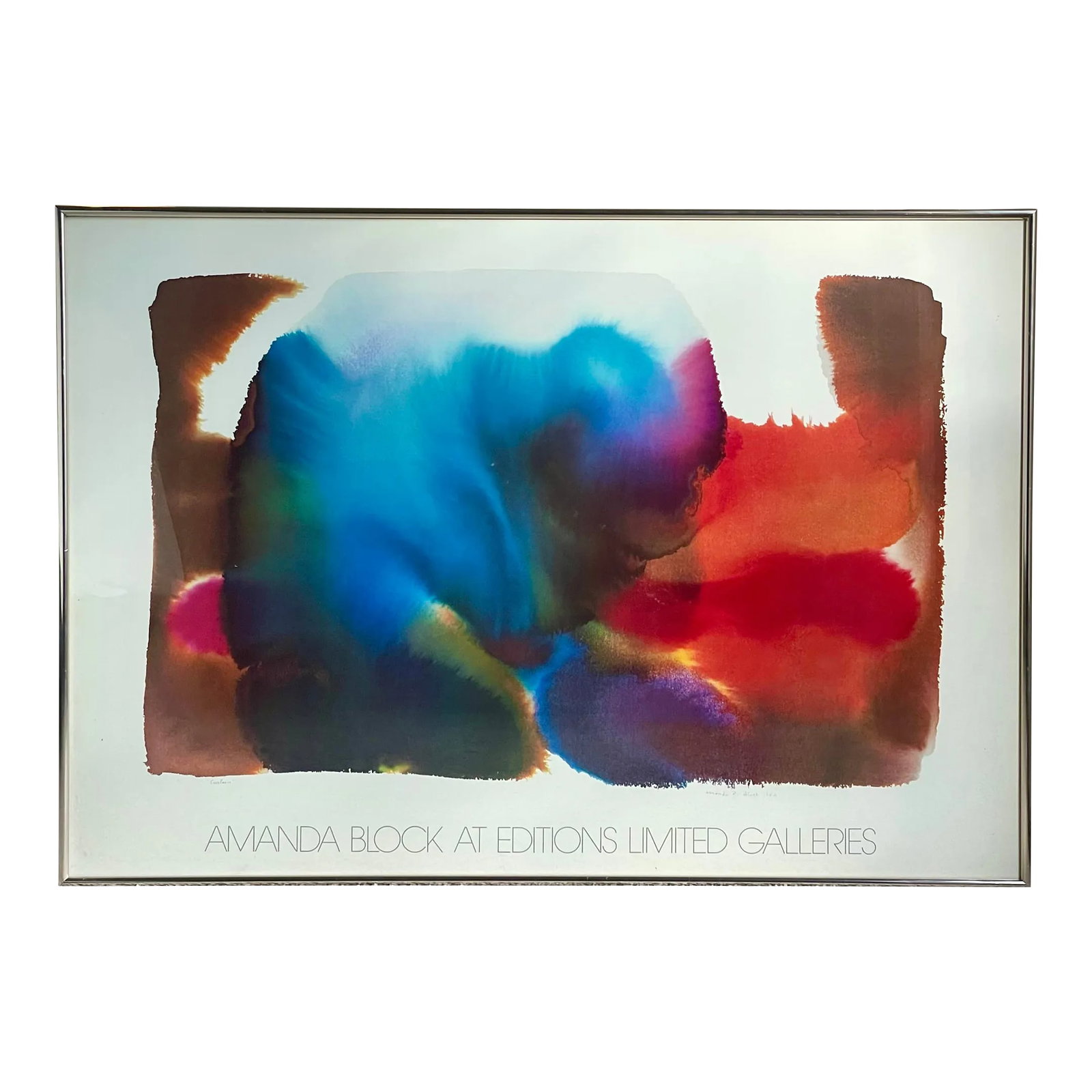 Amanda Block at Editions Limited Galleries "Curtain" 1982 Vintage Watercolor Lithograph Mid Century (1 of 9)