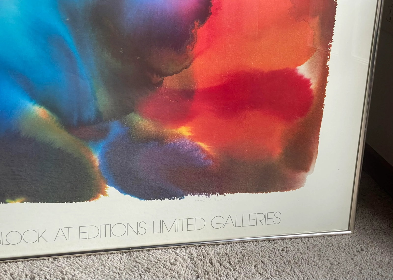 Amanda Block at Editions Limited Galleries "Curtain" 1982 Vintage Watercolor Lithograph Mid Century - 2