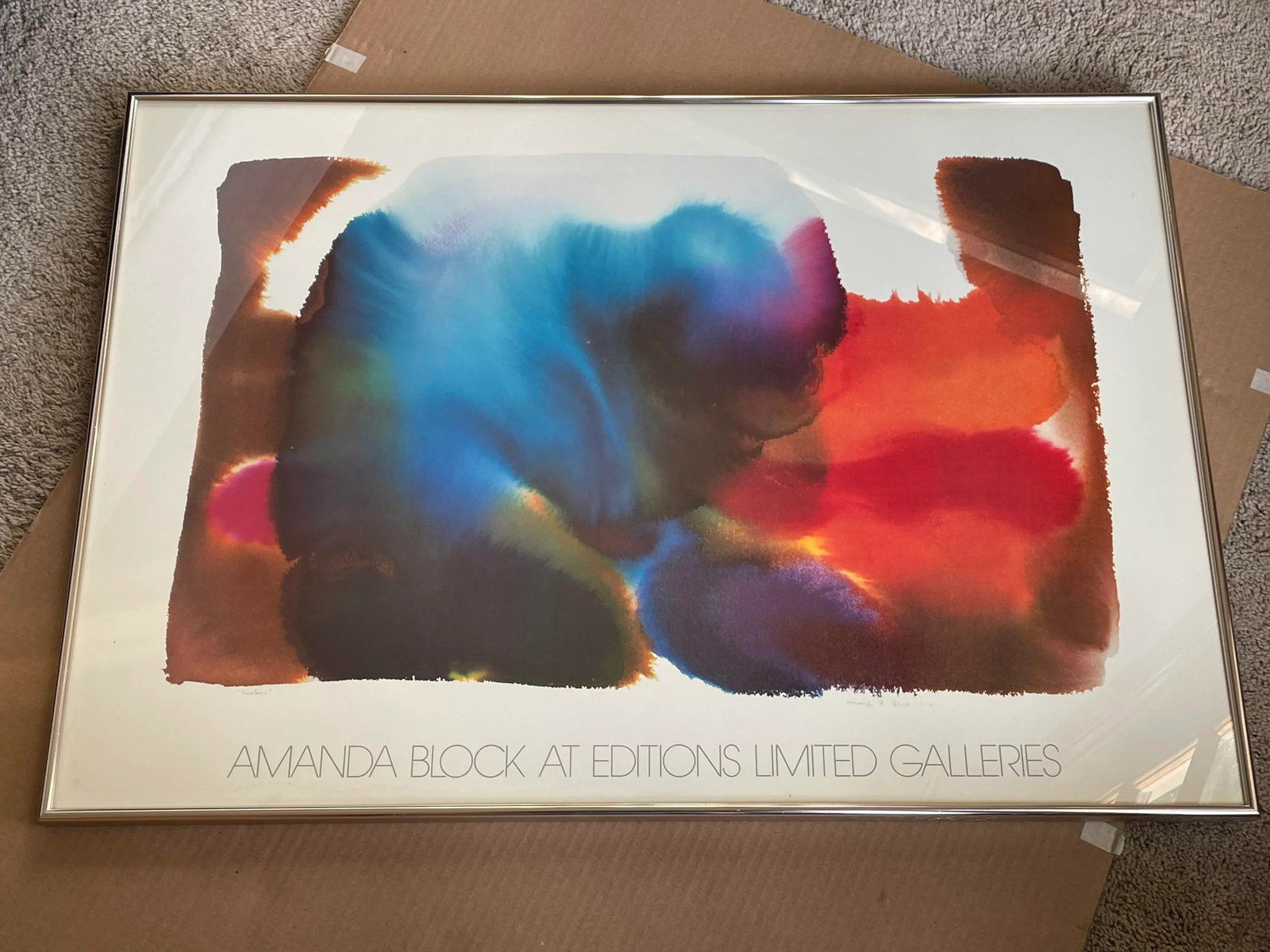 Amanda Block at Editions Limited Galleries "Curtain" 1982 Vintage Watercolor Lithograph Mid Century - 3