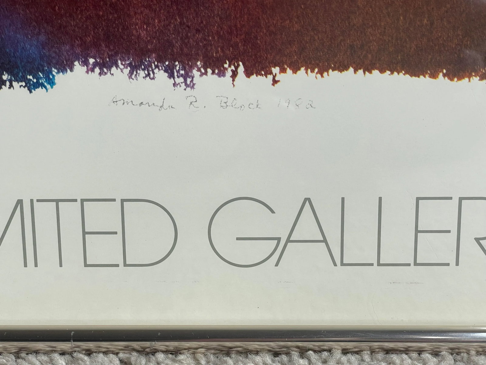 Amanda Block at Editions Limited Galleries "Curtain" 1982 Vintage Watercolor Lithograph Mid Century - 4