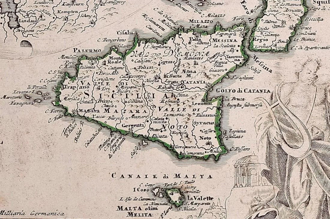 Johann Baptist Homann Danube River, Italy, Greece and Croatia: A Hand-colored 18th C. Homann Map, 17 - 6
