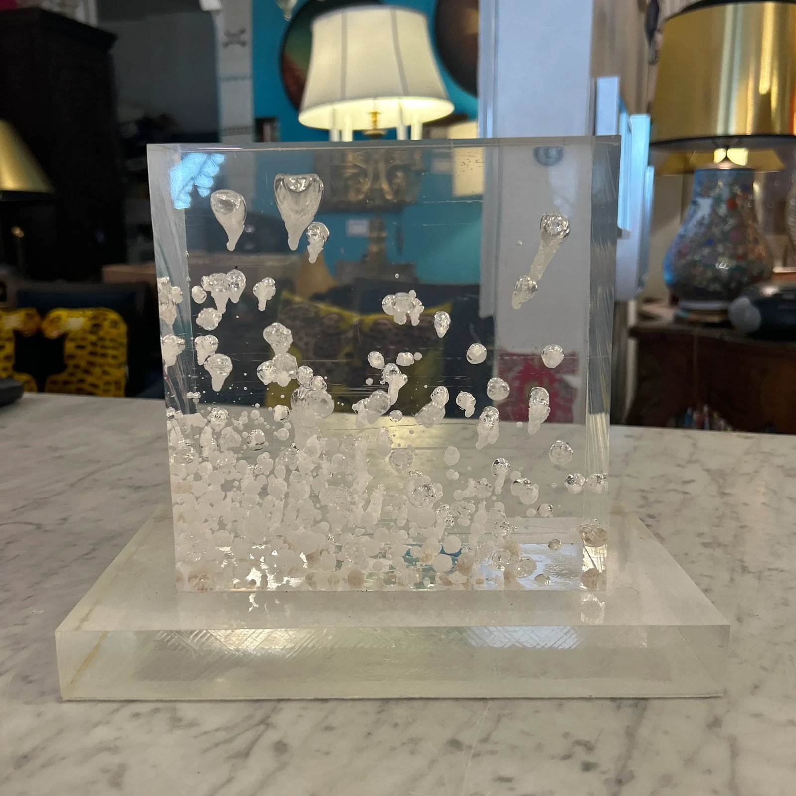 Solid Lucite Block Sculpture - 2