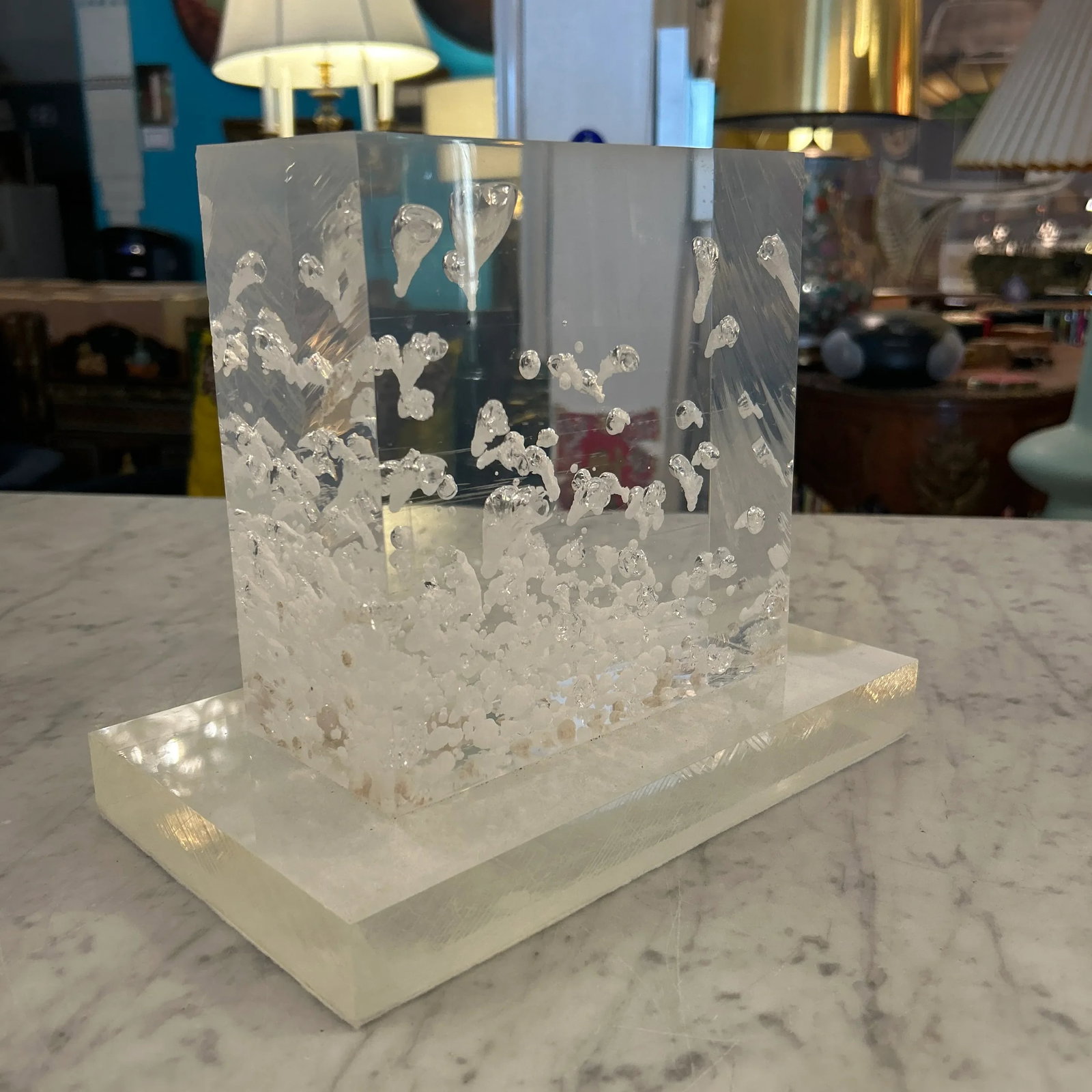 Solid Lucite Block Sculpture - 7