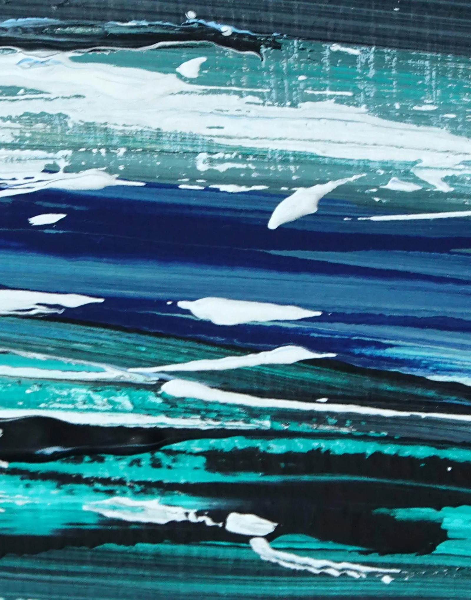 Vague. I Abstract Blue Framed Painting - 3