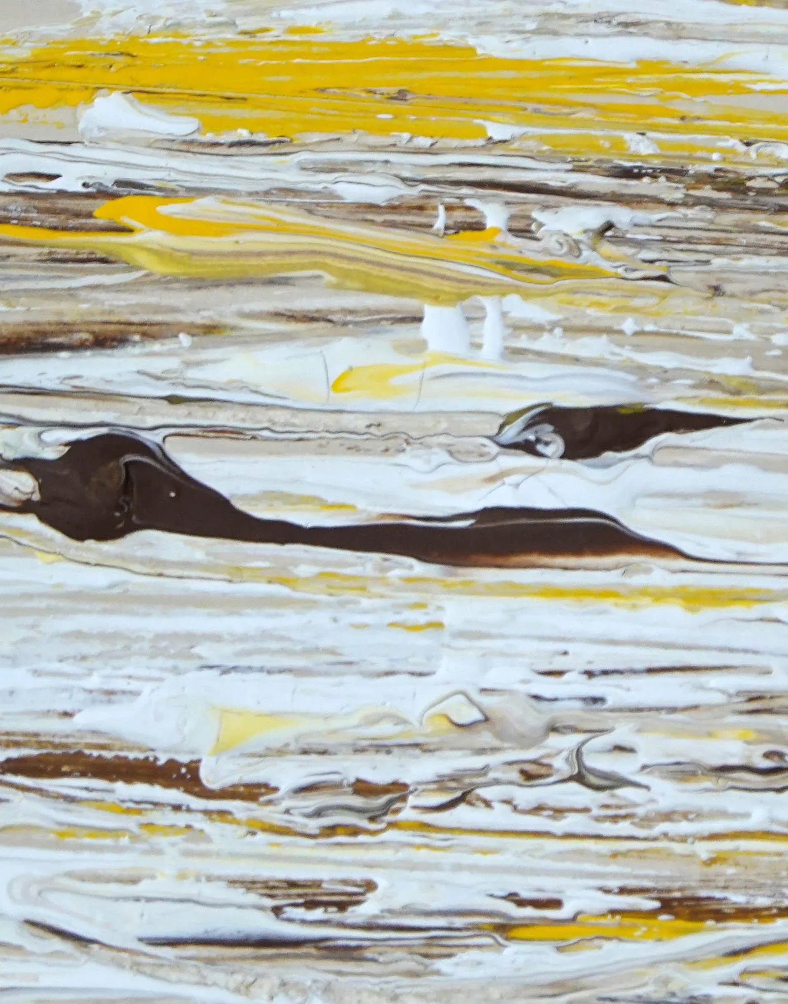 Vague. VI Abstract Framed Yellow Painting - 3
