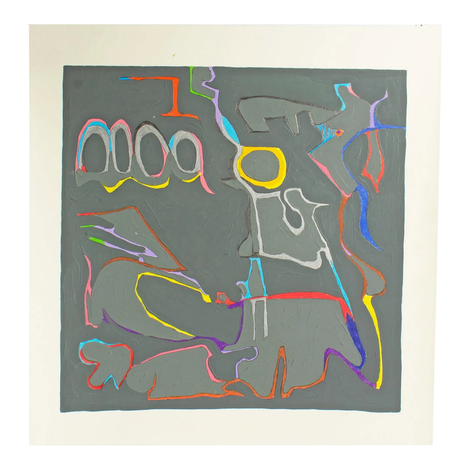 1981 Abstract Mixed Media Painting by Harry Hilson (1 of 7)
