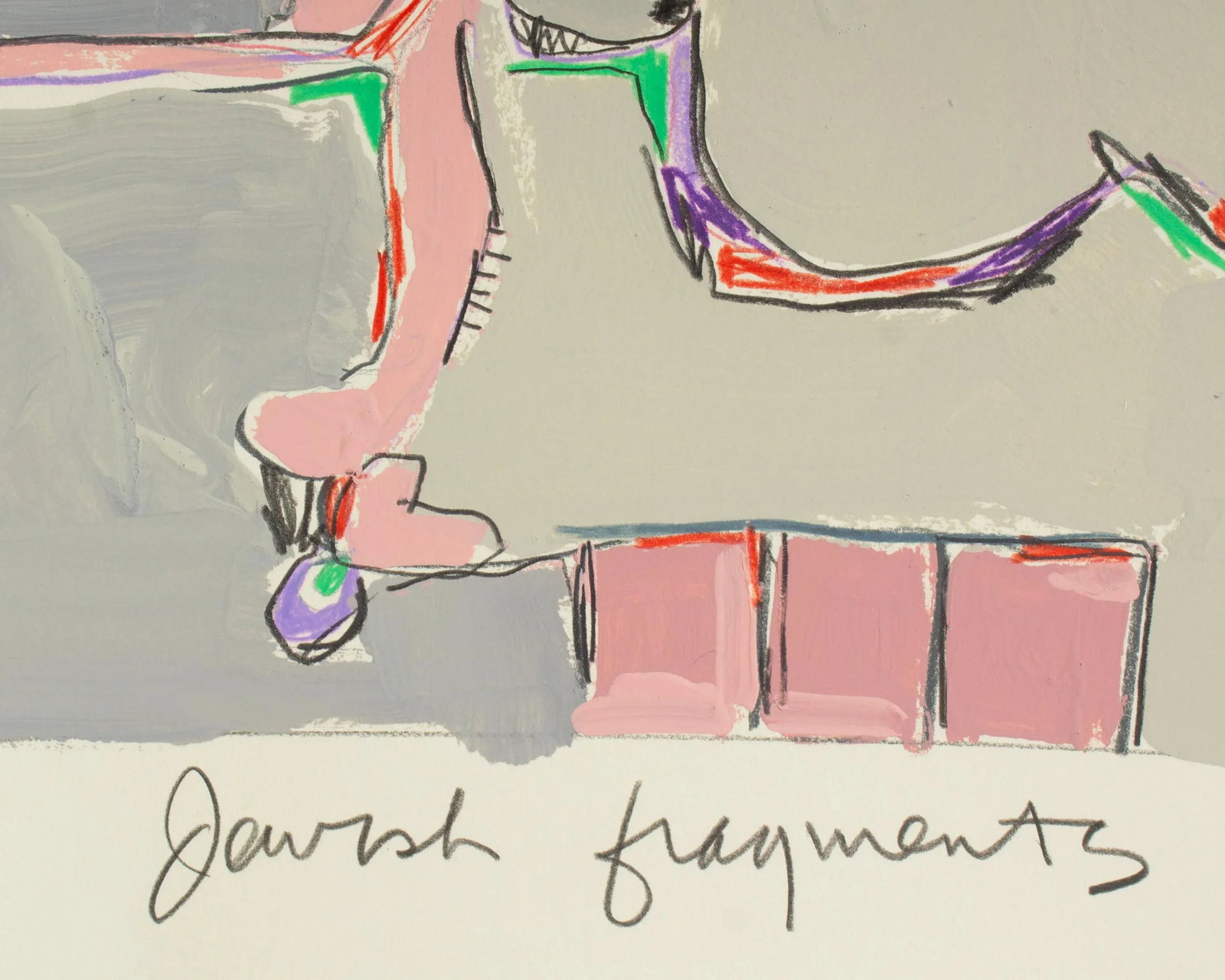 1982 "Jewish Fragments" Abstract Mixed Media Painting by Harry Hilson - 3