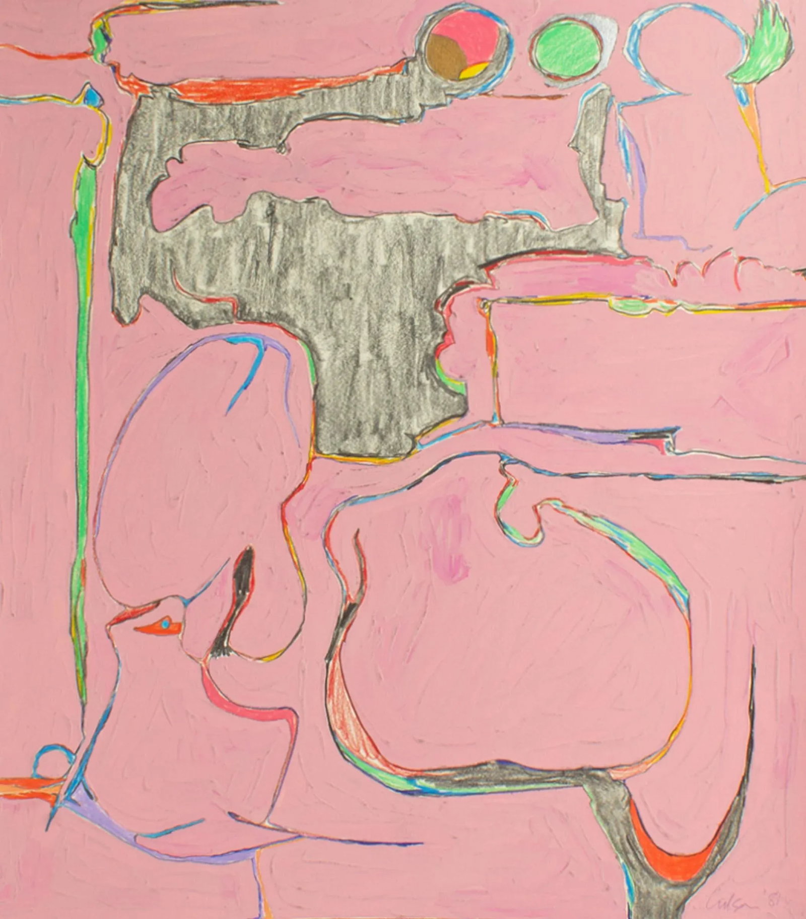1981 Abstract Mixed Media Painting by Harry Hilson - 2