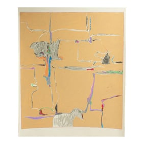 1981 Abstract Mixed Media Painting by Harry Hilson