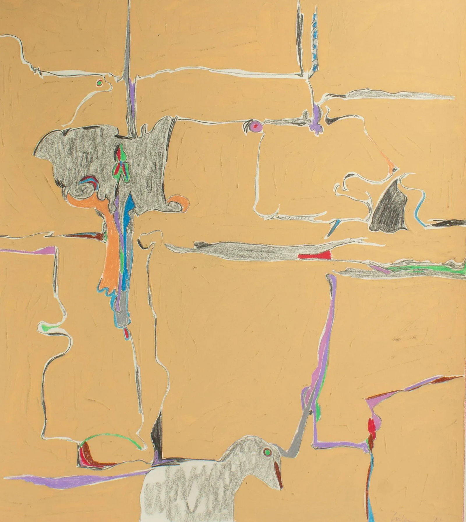 1981 Abstract Mixed Media Painting by Harry Hilson - 2