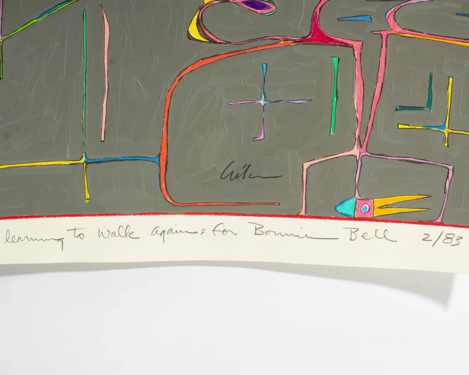1983 "Learning to Walk Again" Abstract Mixed Media Painting by Harry Hilson - 4
