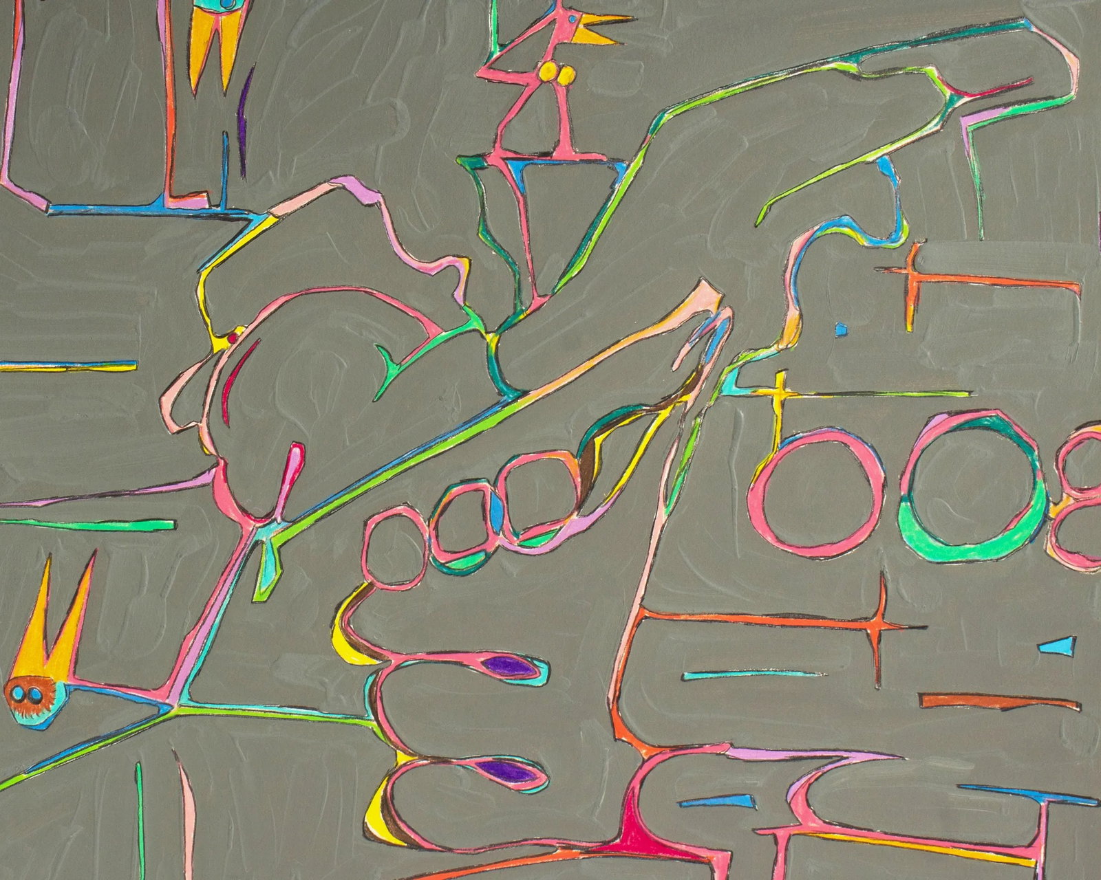 1983 "Learning to Walk Again" Abstract Mixed Media Painting by Harry Hilson - 8