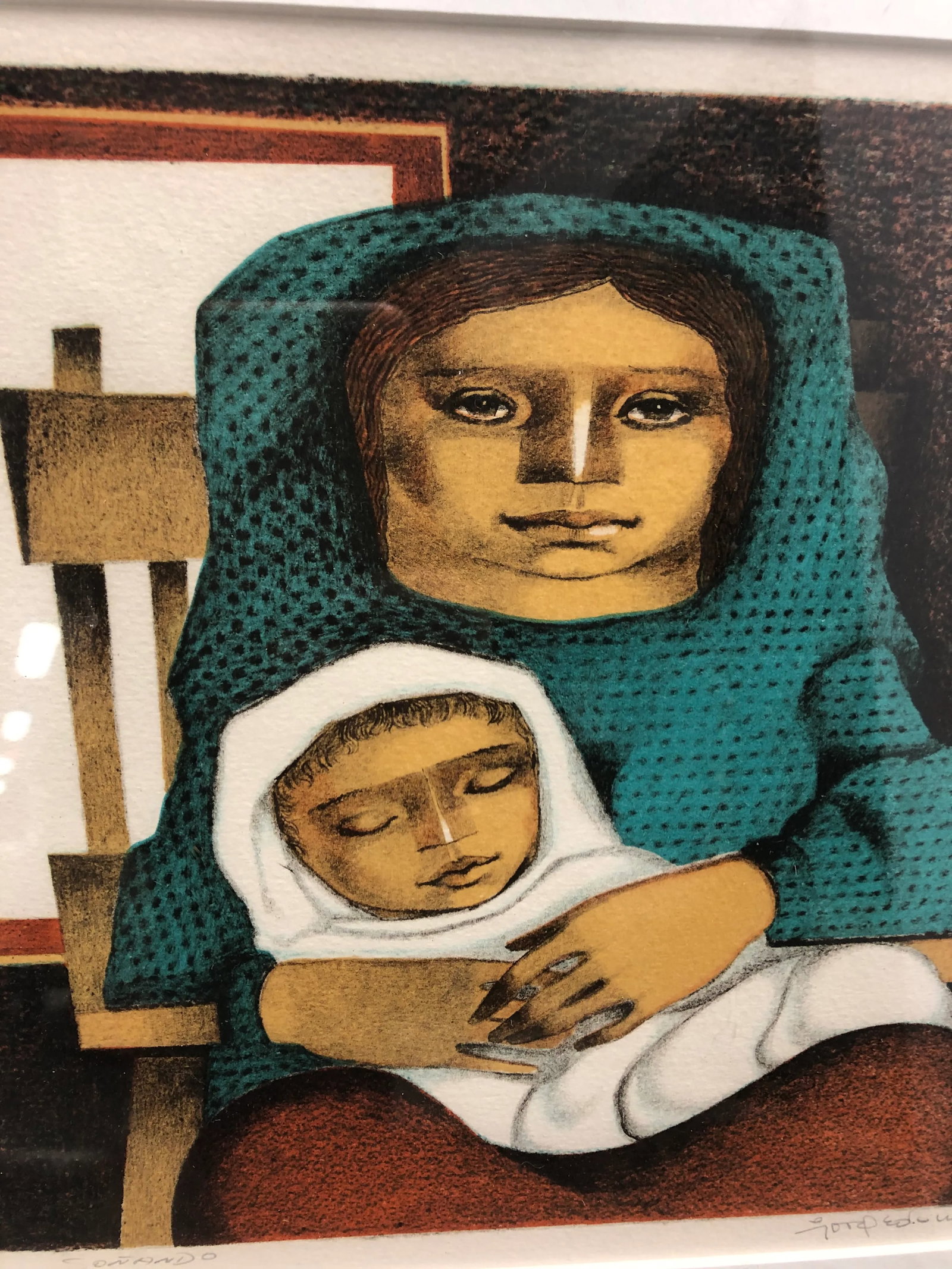 Original "Sonando" Lithograph Signed by Jorge Dumas 1975 - 2
