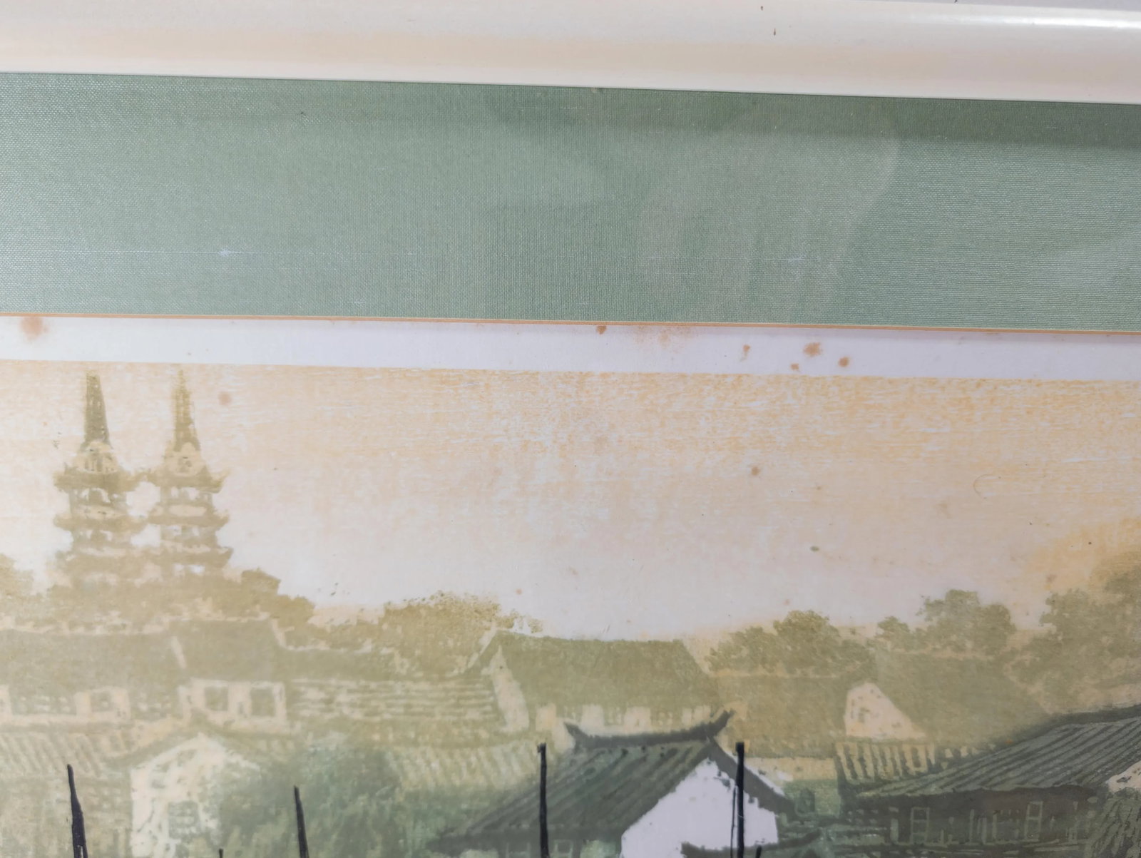 Mid-Century Chinese Woodblock Print of a Harbor by Zhou Zinghua - 7