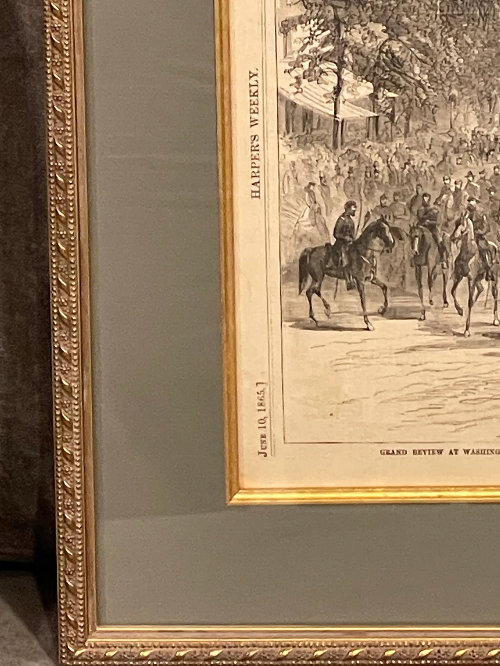 1865 Harper's Weekly Pair of Framed Drawings Focused on General Philip Sheridan - 3