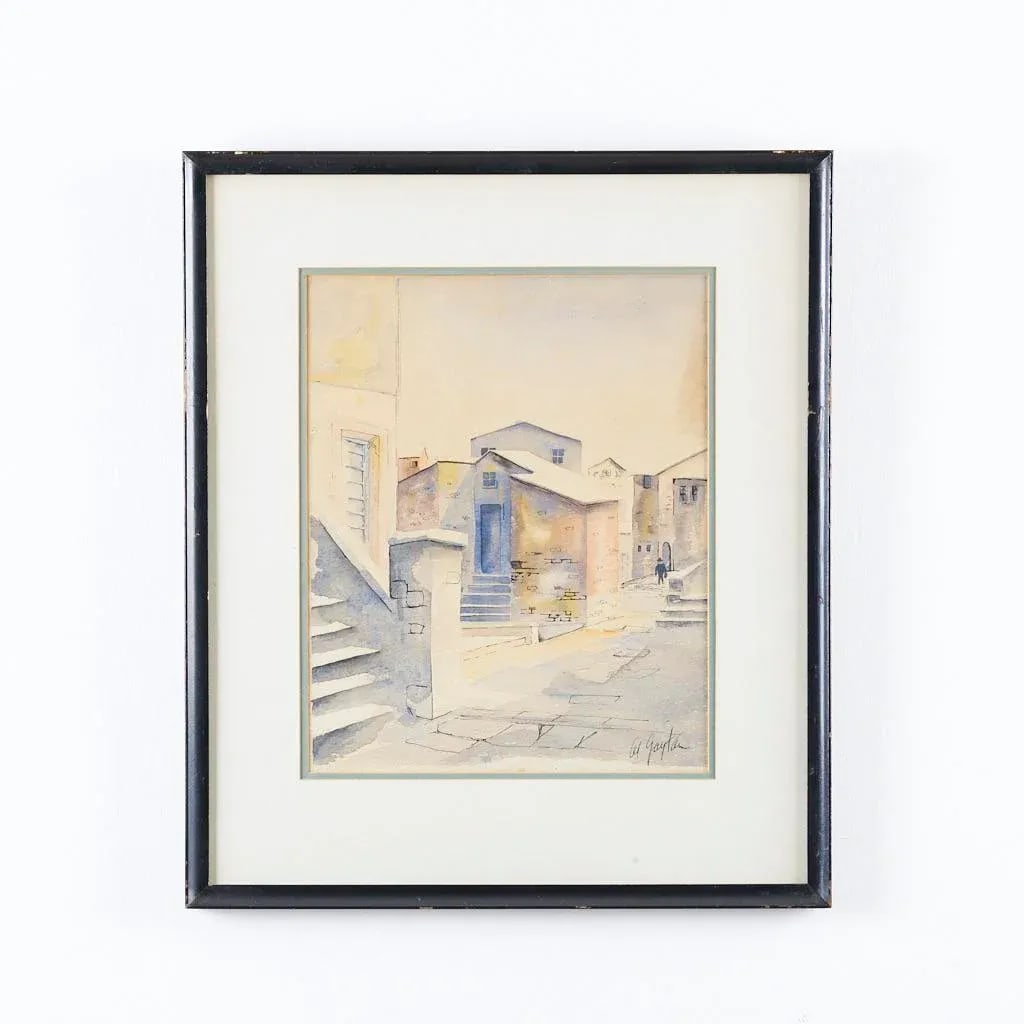 1950s Vintage Watercolor Painting - 3