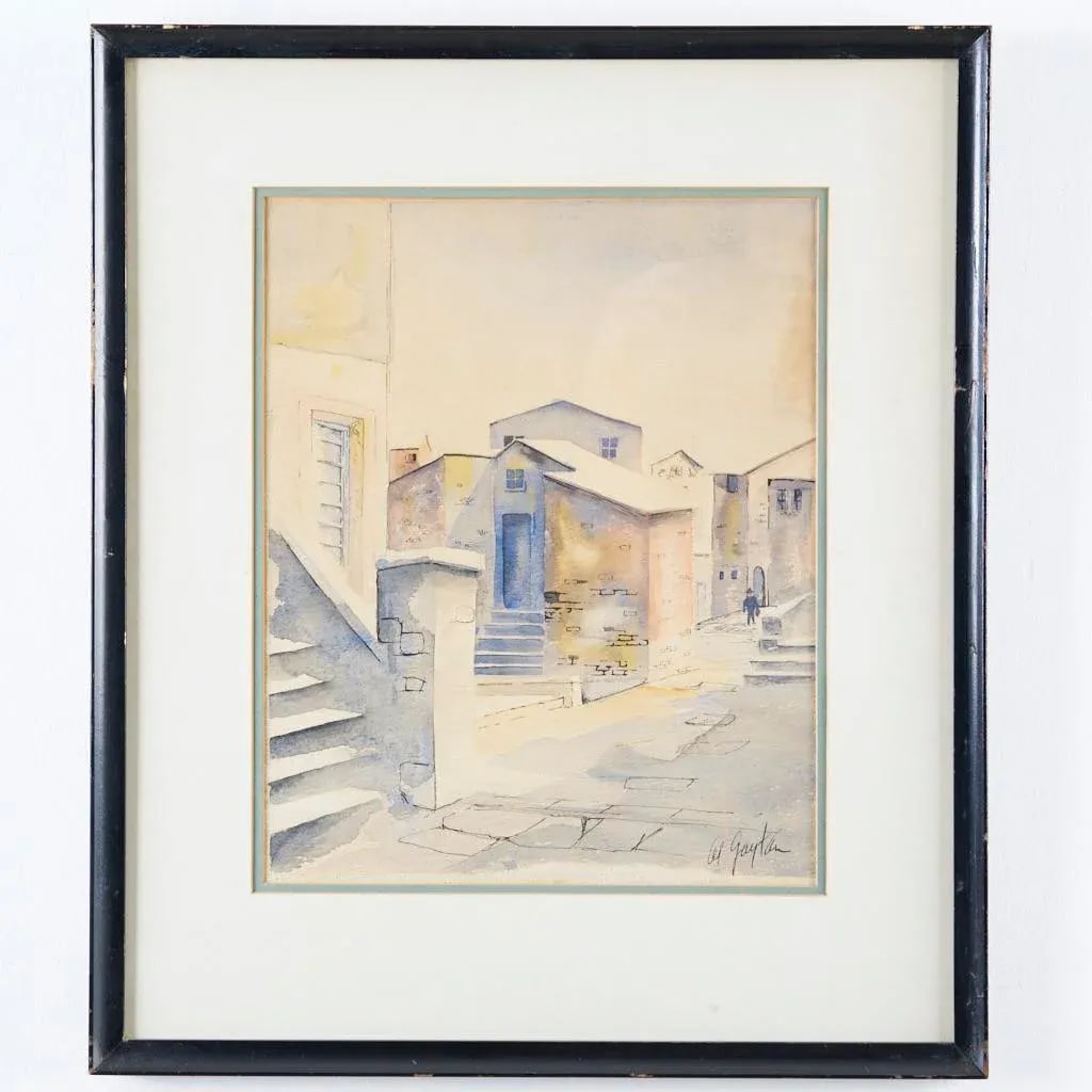 1950s Vintage Watercolor Painting - 4