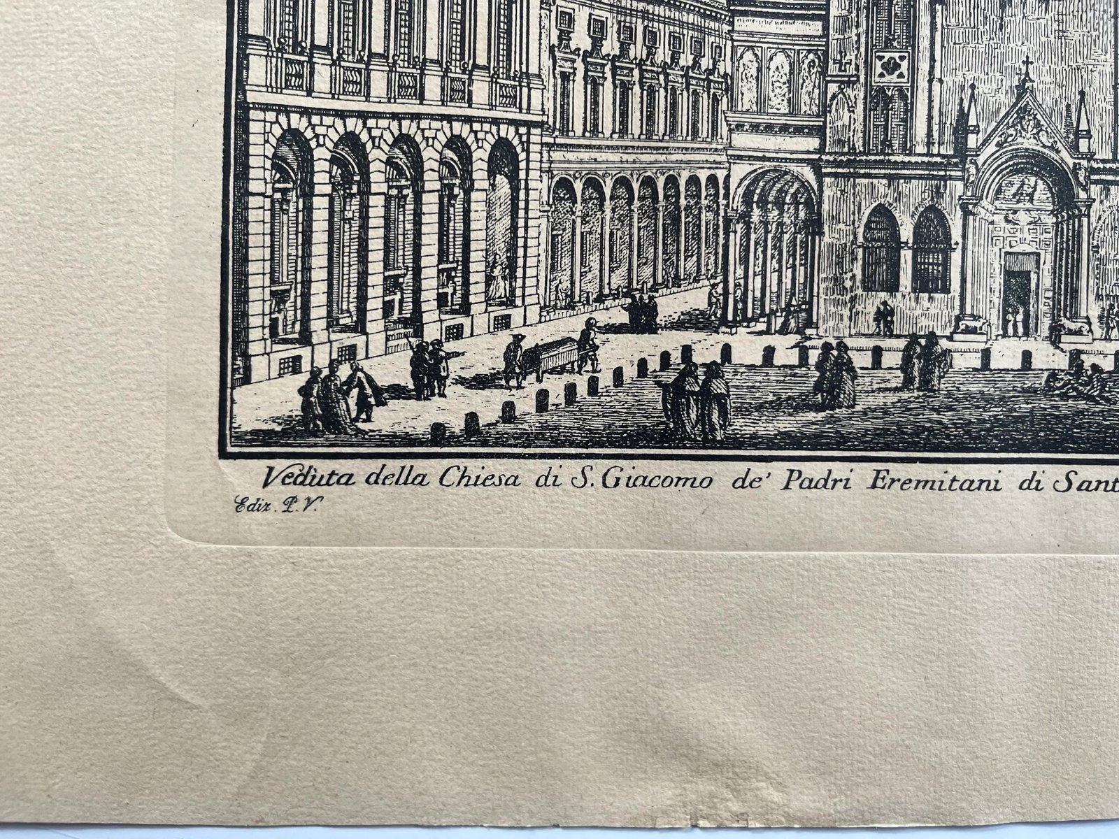 Late 19th Century Antique Engraving Pio Panfili Veduta Della Chiesa Di Giacomo, Bologna, Framed - 8