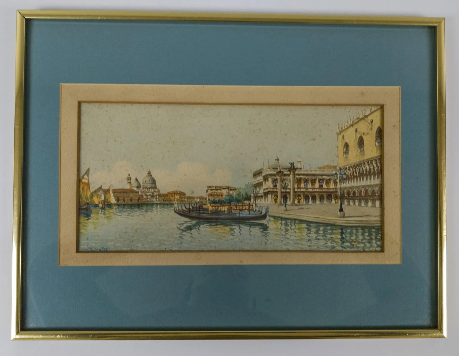20th Century Italian Grand Tour Watercolor Painting of Venice Italy, Signed - 2