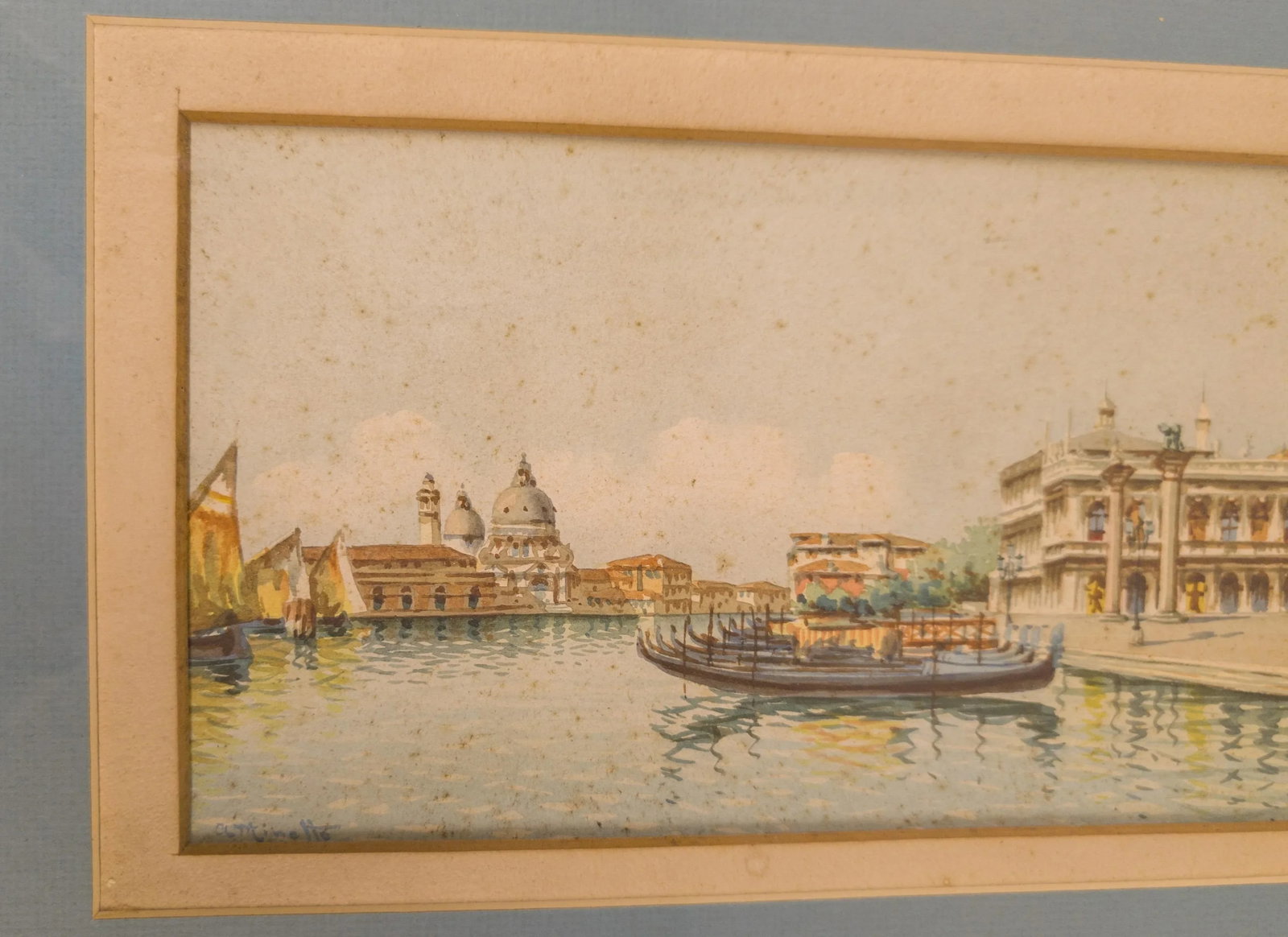 20th Century Italian Grand Tour Watercolor Painting of Venice Italy, Signed - 3