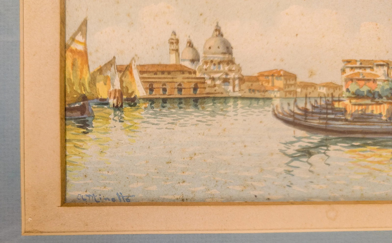 20th Century Italian Grand Tour Watercolor Painting of Venice Italy, Signed - 5