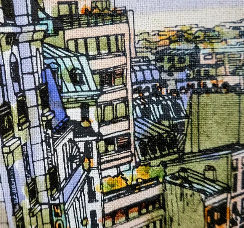 Paris Steps, a Signed, Framed Original in and Acrylic Paint on Canvas - 5