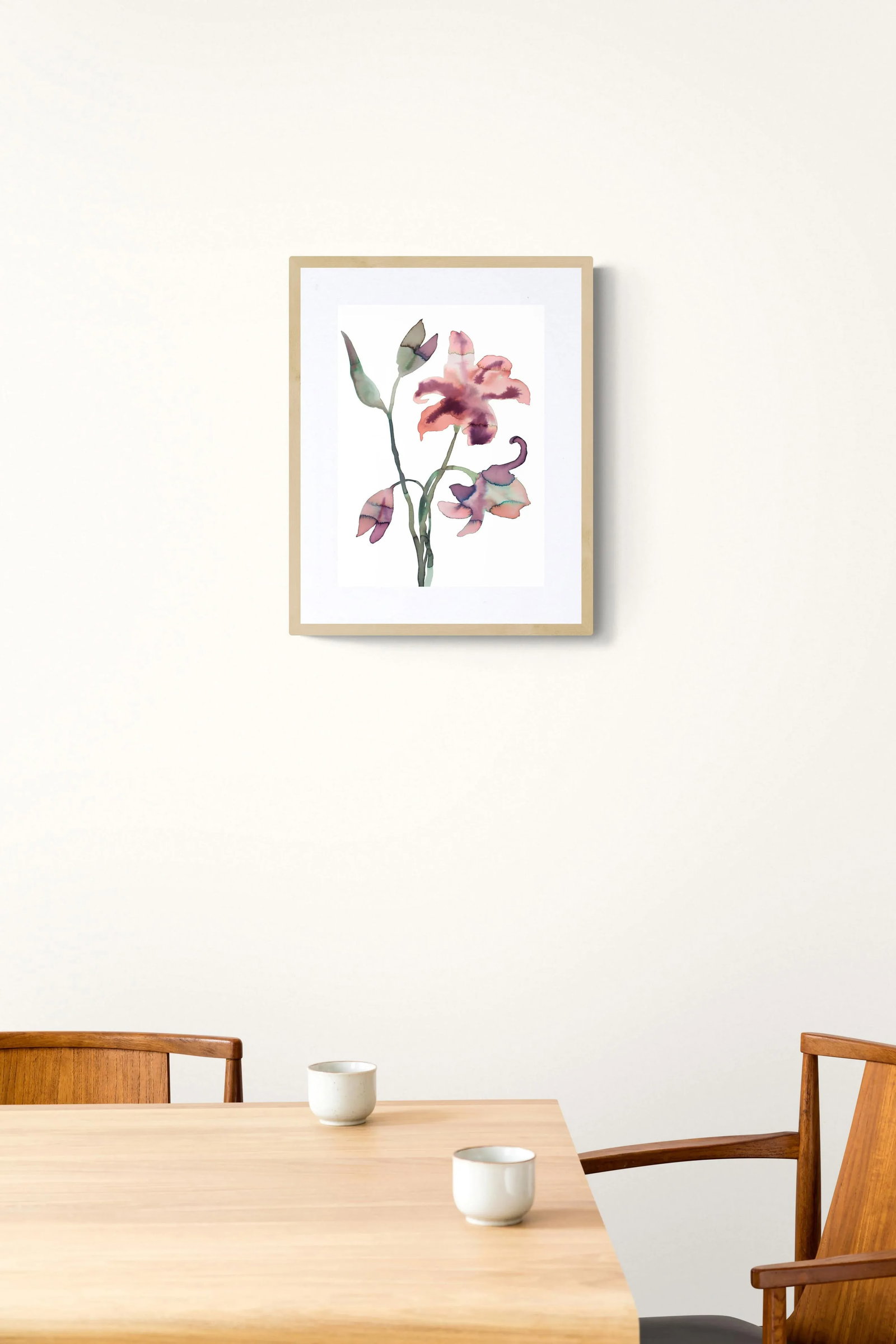 "Lilies" Contemporary Original Botanical Flower Watercolor Painting by Elizabeth Becker - 2