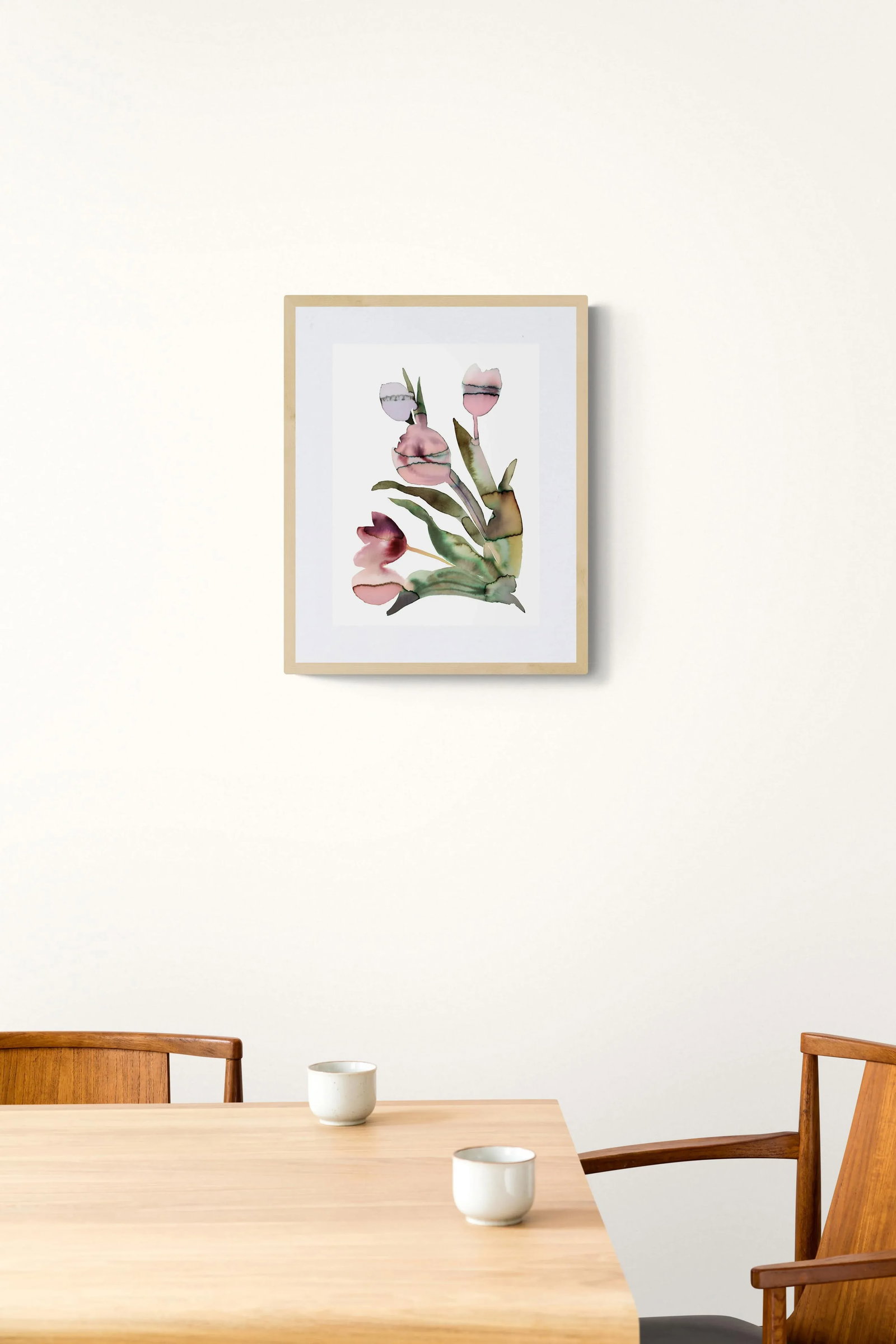 "Tulips" Contemporary Original Botanical Flowers Watercolor Painting by Elizabeth Becker - 2