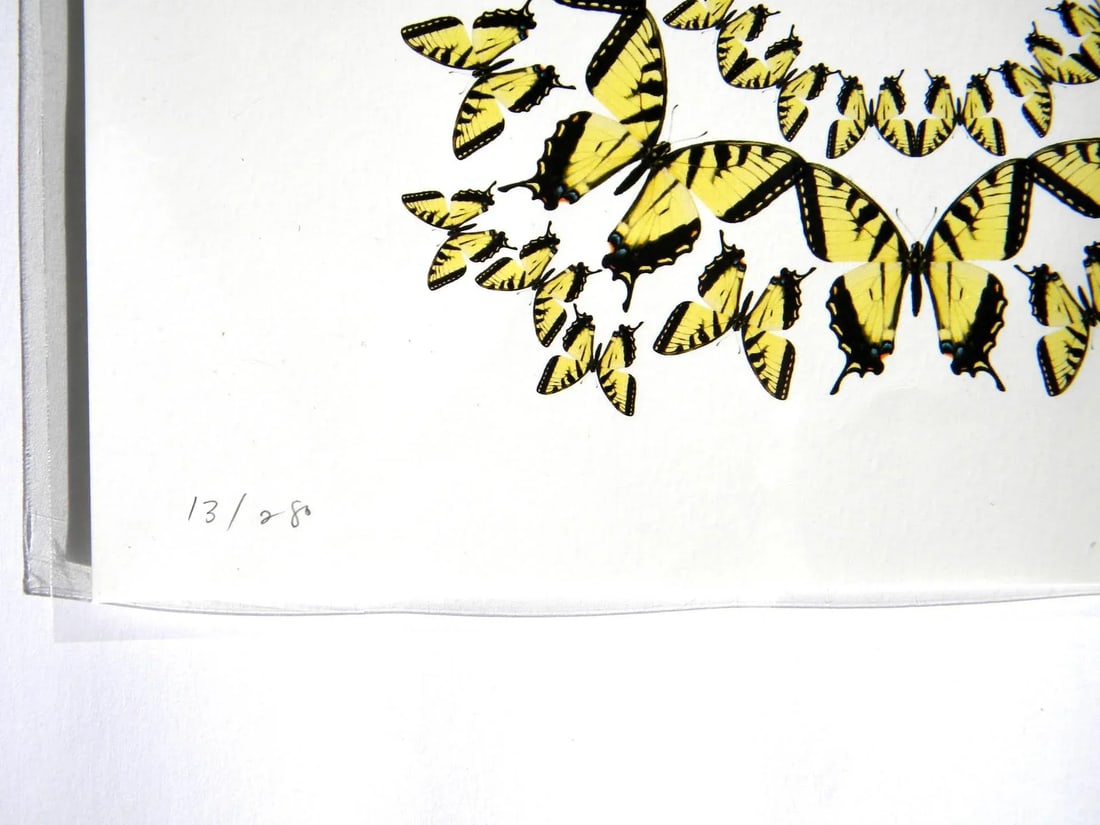 Jean Orlebeke Original Geometric Yellow Butterflies Print - 9
