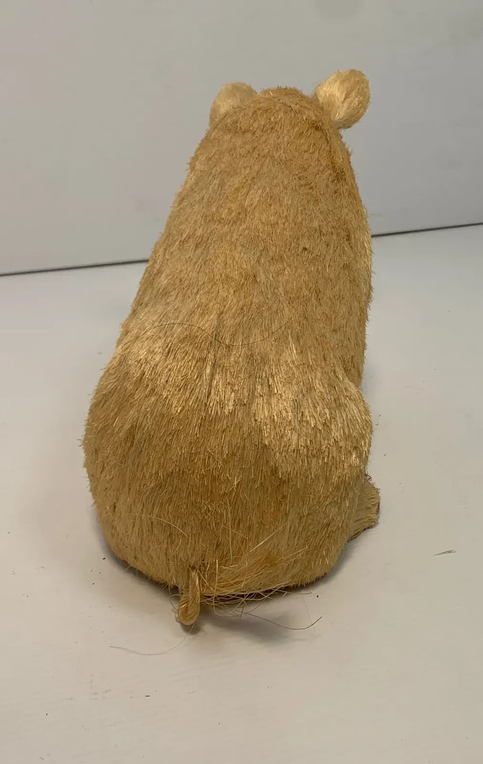 Vintage Paper Mache Coconut Hair Pig - 4