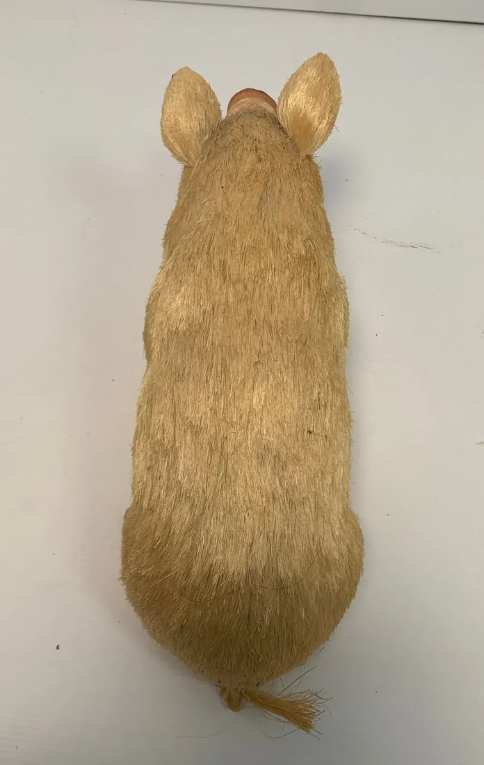 Vintage Paper Mache Coconut Hair Pig - 5