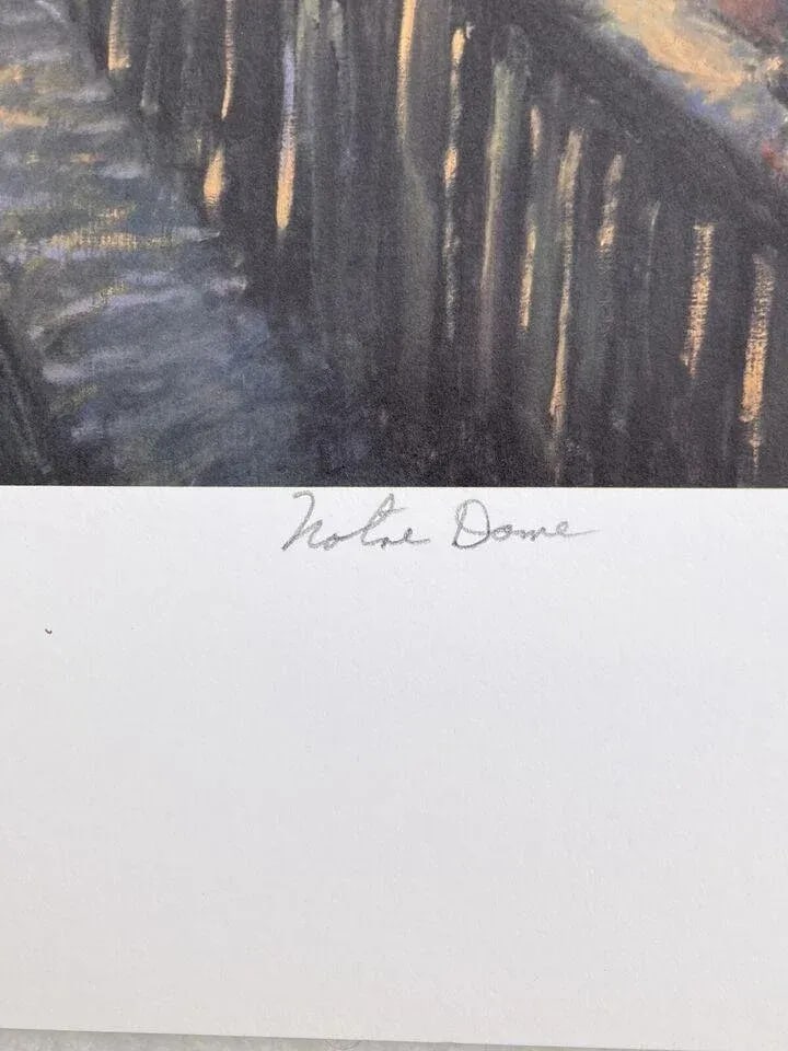1980s Joseph Dawley "Norte Dame" Signed & Numbered Lithograph Print - 3