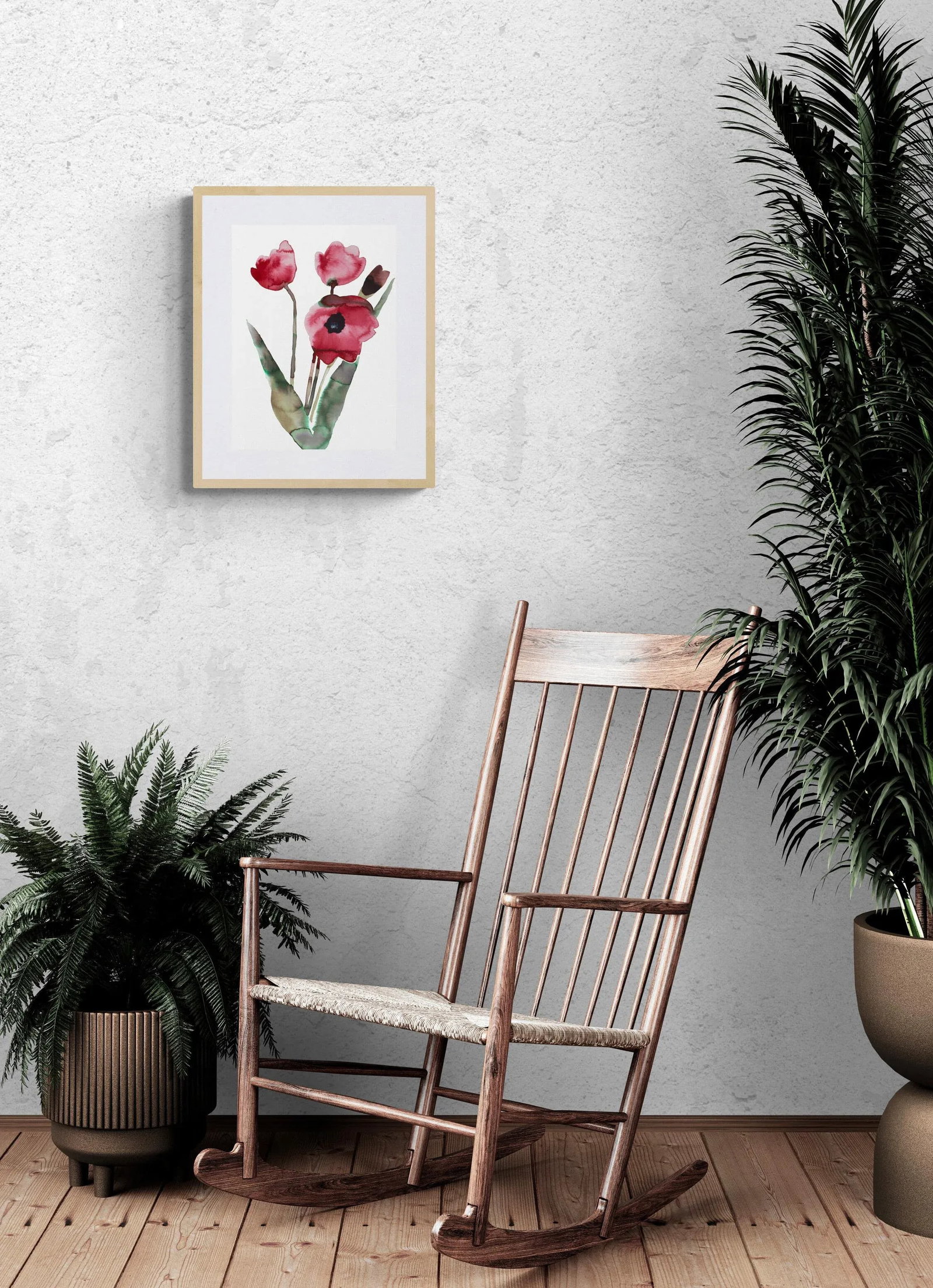 "Tulips No. 2" Contemporary Original Botanical Flower Watercolor Painting by Elizabeth Becker - 2