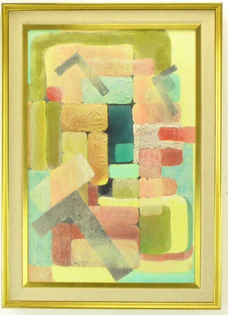 Abstract Relief Cubist Inspired Mixed Media on Canvas - 2