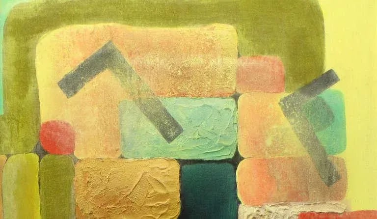 Abstract Relief Cubist Inspired Mixed Media on Canvas - 4