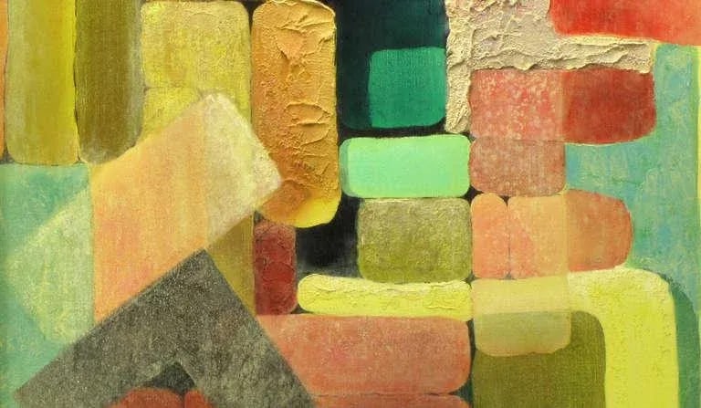 Abstract Relief Cubist Inspired Mixed Media on Canvas - 5