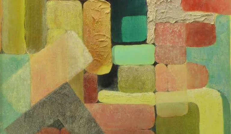 Abstract Relief Cubist Inspired Mixed Media on Canvas - 6