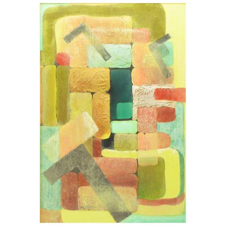 Abstract Relief Cubist Inspired Mixed Media on Canvas - 8