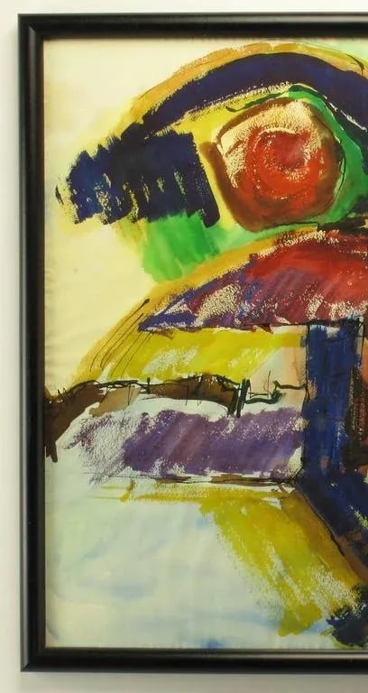 Anne Jansen Water Color and Ink Abstract Painting, Circa 1970 - 3