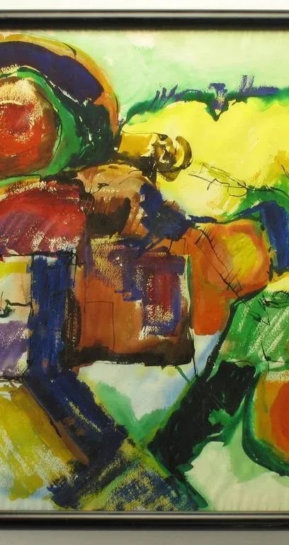 Anne Jansen Water Color and Ink Abstract Painting, Circa 1970 - 4