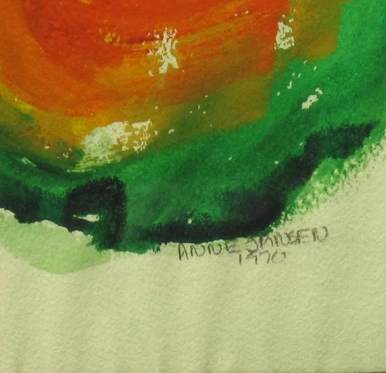 Anne Jansen Water Color and Ink Abstract Painting, Circa 1970 - 7