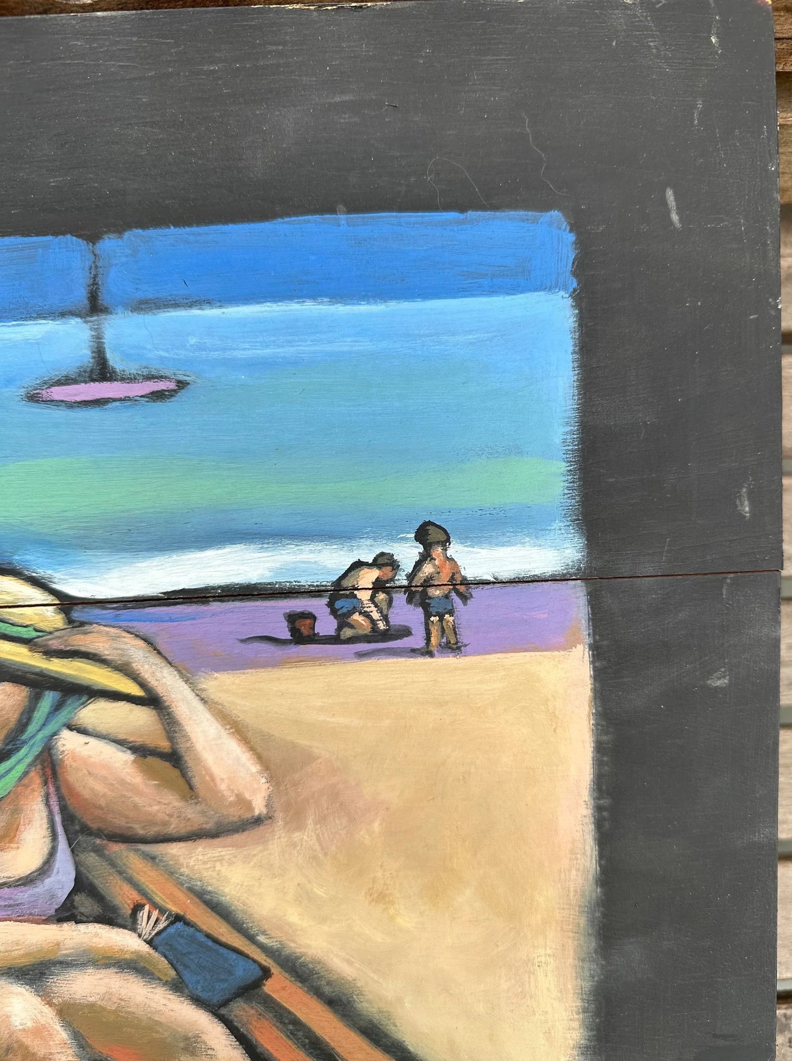 Abstract Impressionist Beach Scene Painting, School of Alfred Chadbourn, American. - 9