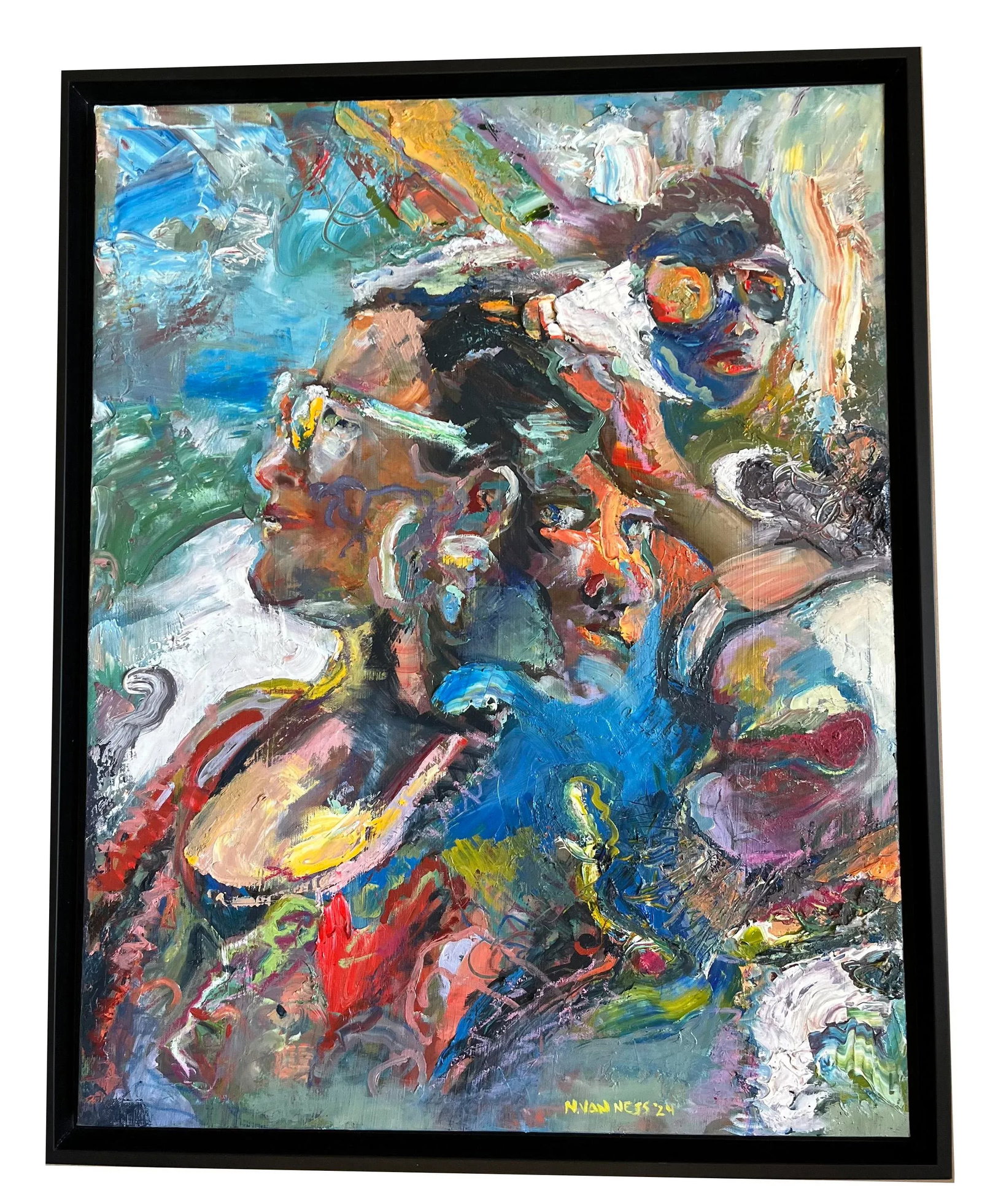 "Keep Your Chin Up", Oil Painting, Frame, by Van Ness - 2