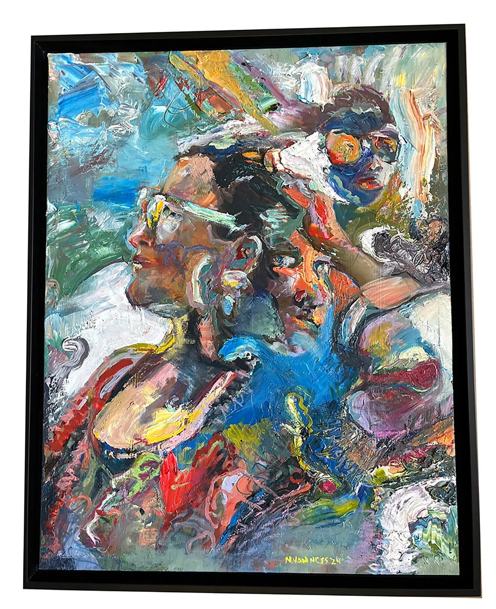 "Keep Your Chin Up", Oil Painting, Frame, by Van Ness - 3