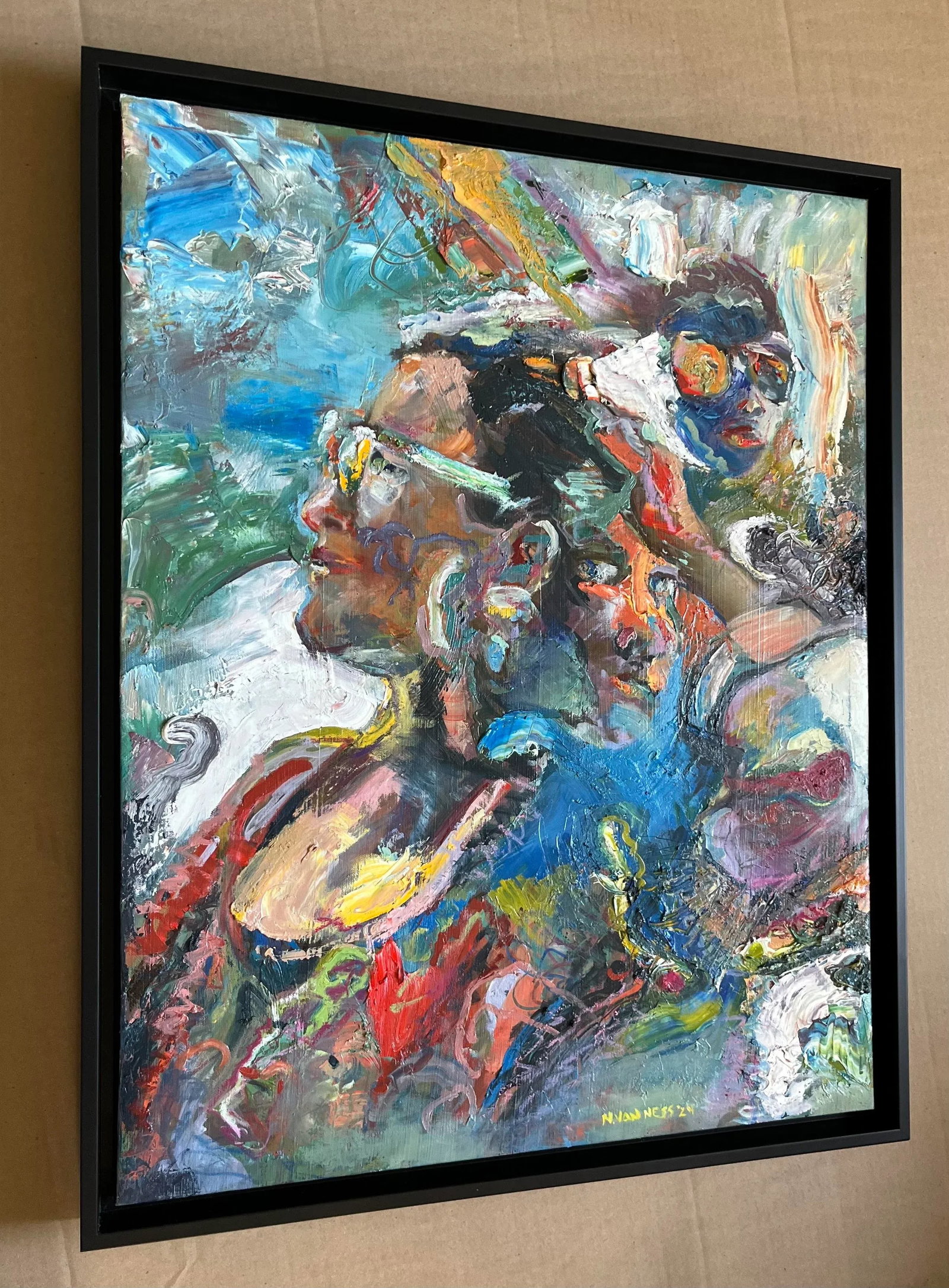 "Keep Your Chin Up", Oil Painting, Frame, by Van Ness - 4